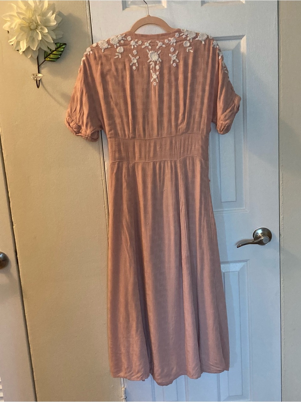 Free People Blush Pink Button-front Midi Dress - Picture 2 of 8